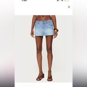 edikted jean blue mini skirt